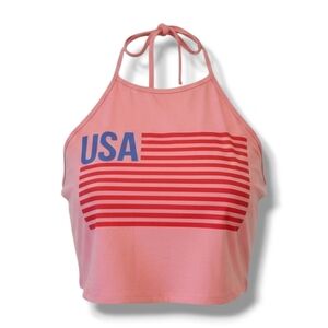 IML Isaac Morris USA pink patriotic women's Halter tank top  - xl